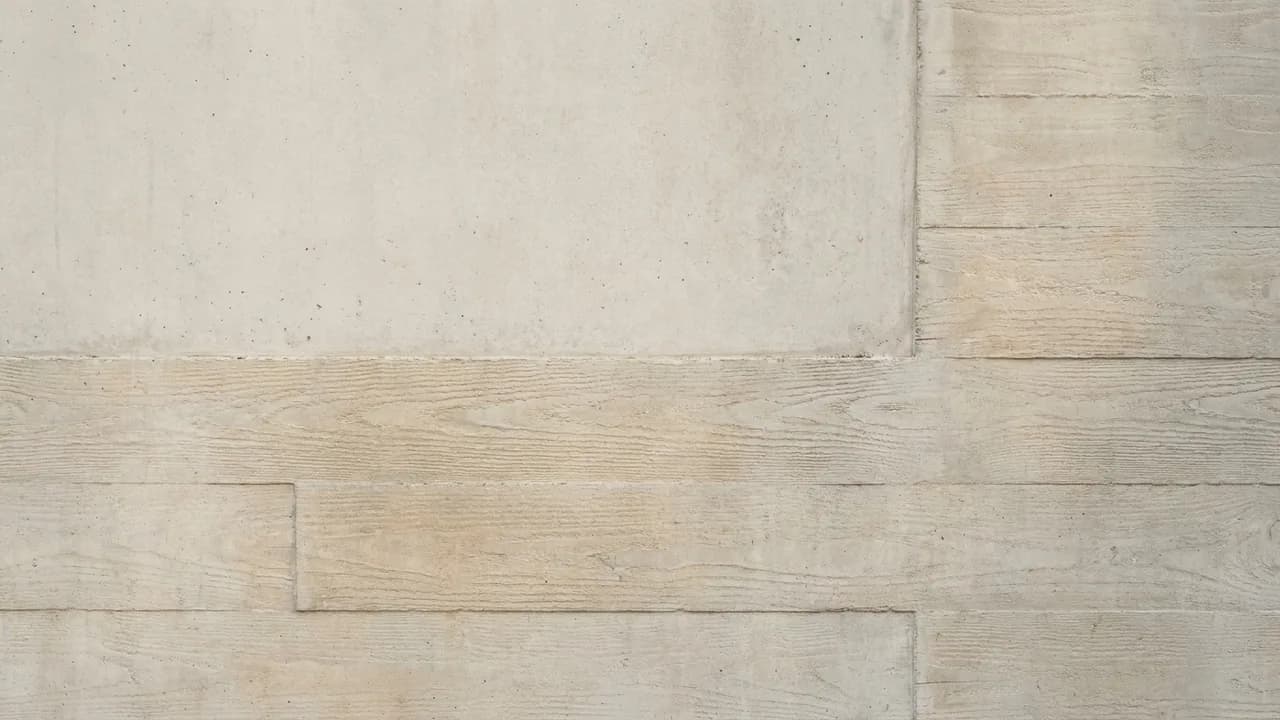 A concrete surface carrying timber formwork grain