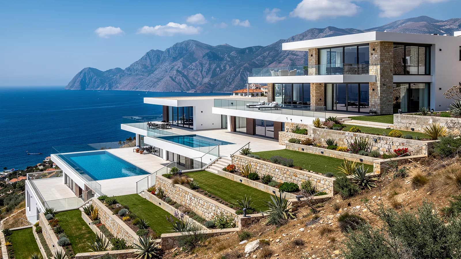 Mediterranean villa with garden in Kyrenia, North Cyprus — illustrative image