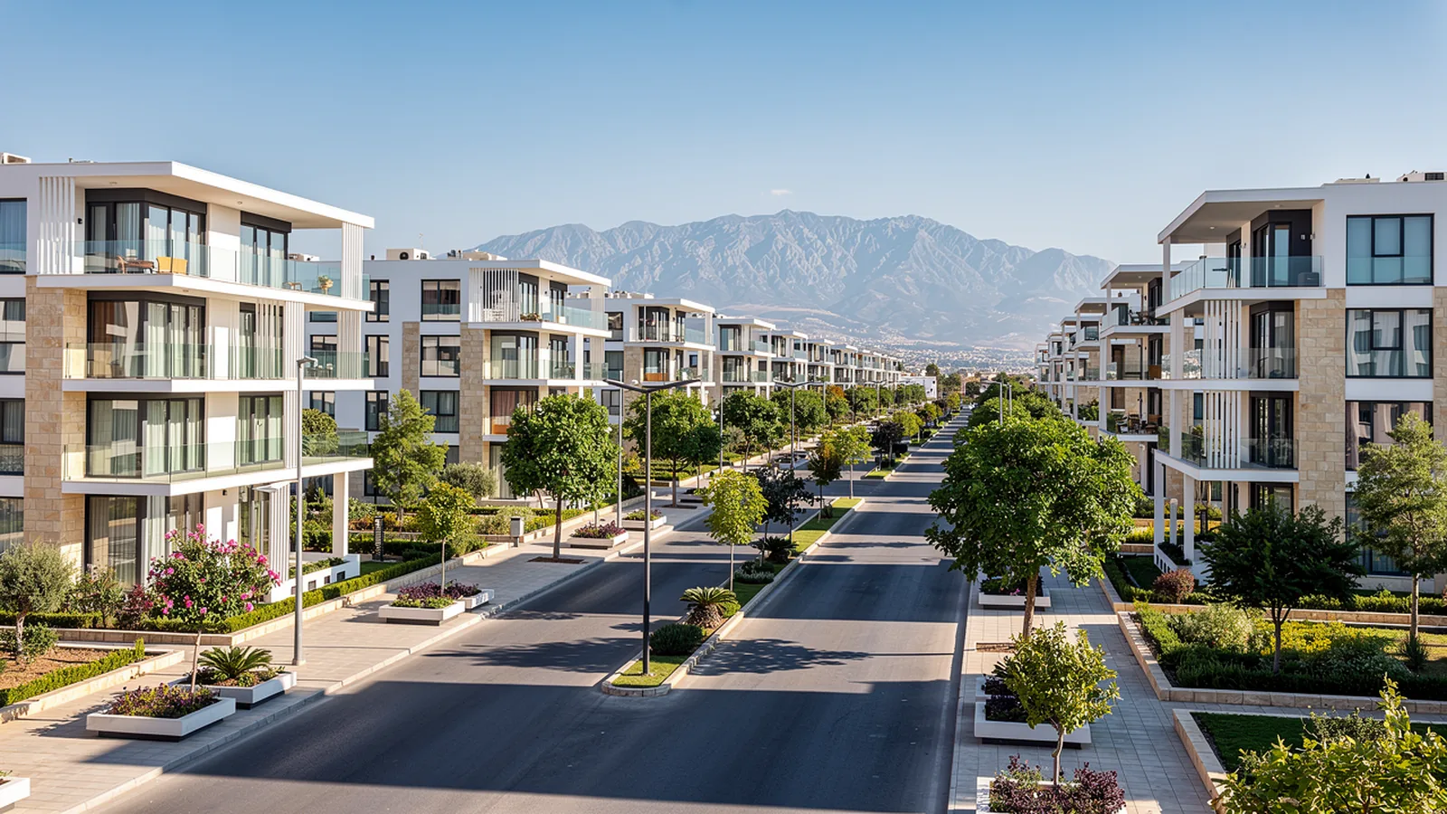 Yeni konut projesi ve modern mimari, Kuzey Kıbrıs — temsili görsel
