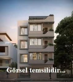 Balkonlu çok katlı binanın ön cephesi
