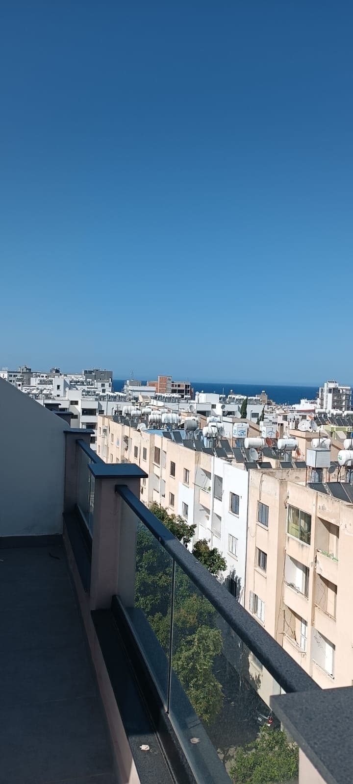 City and sea view from the spacious balcony