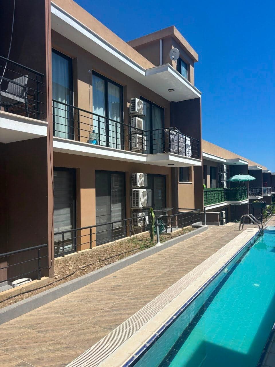 Apartment blocks and shared swimming pool